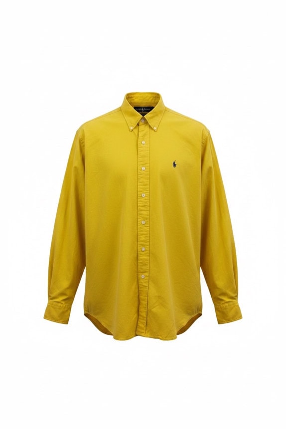 RALPH LAUREN CAMICIA BUTTON DOWN CLASSICA GIALLA UOMO PRE OWNED M
