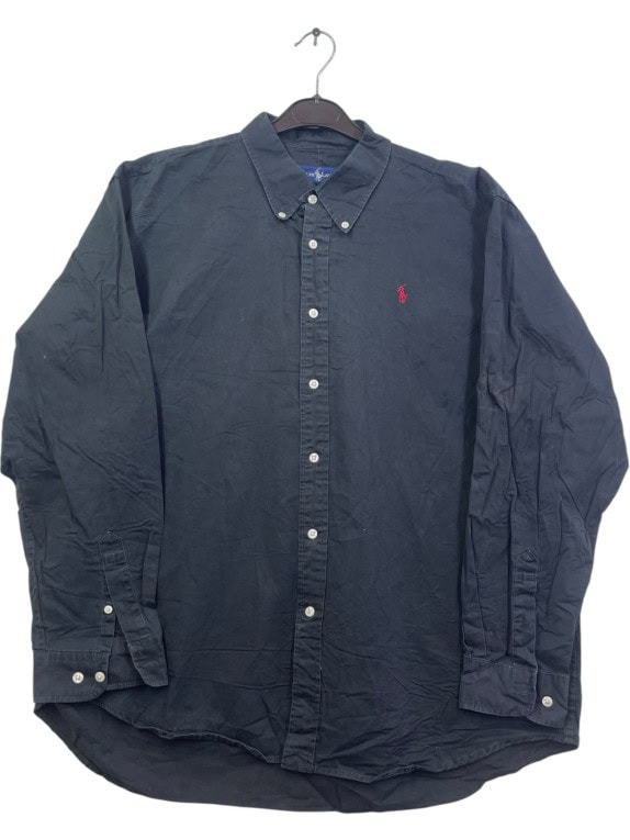 RALPH LAUREN BUTTON DOWN SHIRT CLASSIC BLACK MENS PRE OWNED XL