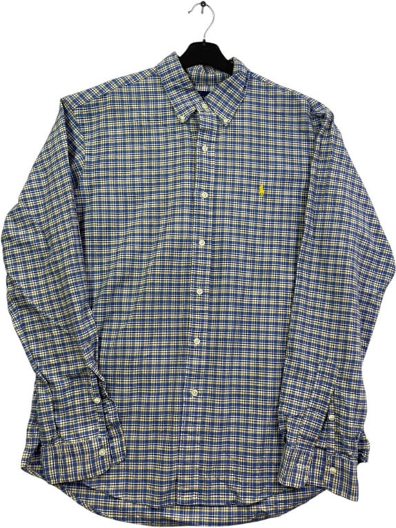 RALPH LAUREN SHIRT CLASSIC BLUE CHECK MENS PRE OWNED L