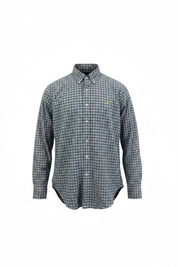 RALPH LAUREN SHIRT CLASSIC BLUE CHECK MENS PRE OWNED L