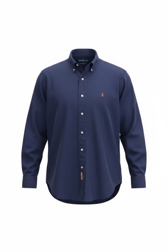 RALPH LAUREN BUTTON DOWN SHIRT CLASSIC NAVY MENS PRE OWNED M