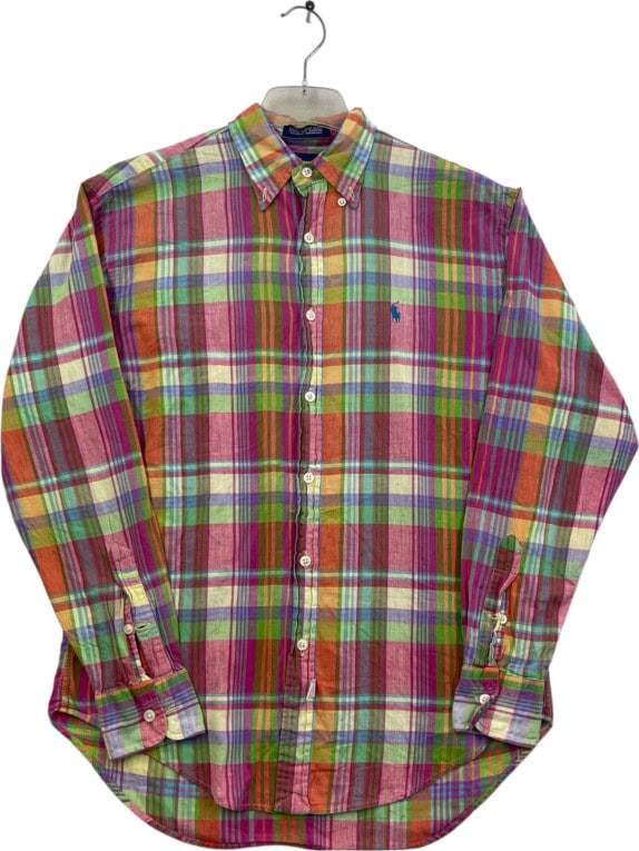 RALPH LAUREN CAMICIA CLASSICA MULTICOLORE A QUADRI UOMO PRE OWNED M