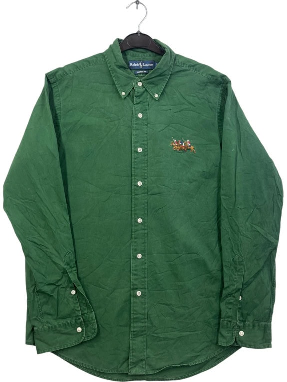 RALPH LAUREN CAMICIA CLASSICA VERDE UOMO PRE OWNED L