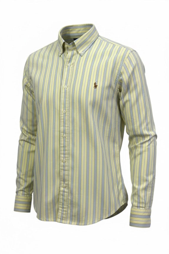 RALPH LAUREN ΠΟΥΚΑΜΙΣΟ ΚΛΑΣΙΚΟ ΡΙΓΕ ΚΙΤΡΙΝΟ ΑΝΤΡΙΚΟ PRE OWNED L