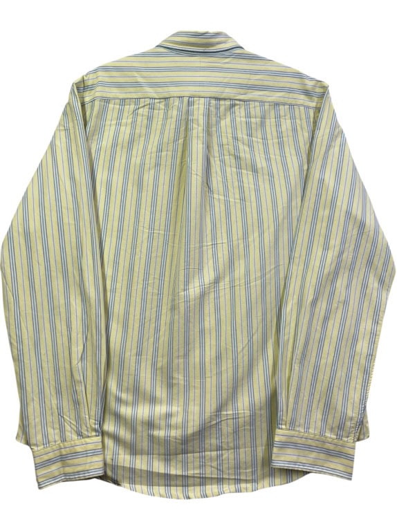 RALPH LAUREN BUTTON DOWN SHIRT CLASSIC STRIPED YELLOW MENS PRE OWNED L