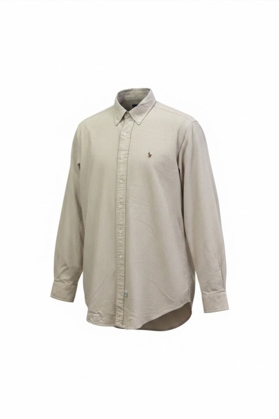 RALPH LAUREN ΠΟΥΚΑΜΙΣΟ ΚΛΑΣΙΚΟ ΡΙΓΕ ΚΡΕΜ ΡΟΖ ΑΝΤΡΙΚΟ PRE OWNED L