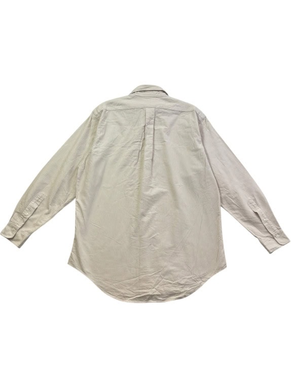 RALPH LAUREN BUTTON DOWN SHIRT CLASSIC CREAM PINK STRIPED MENS PRE OWNED L