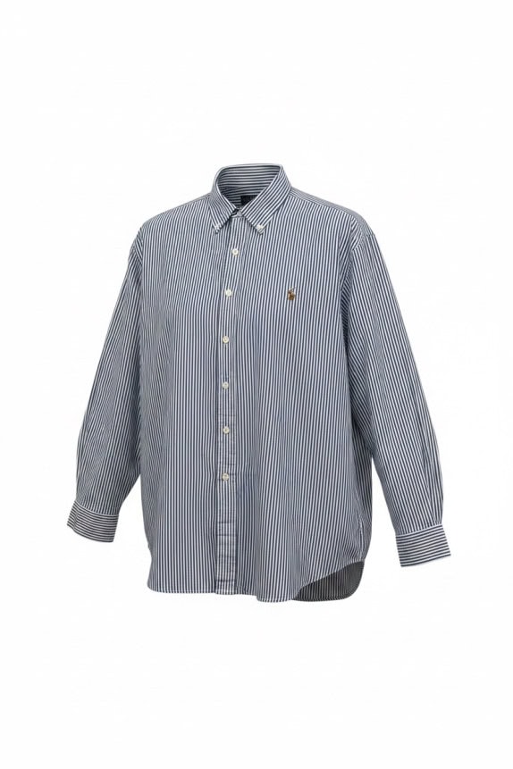 RALPH LAUREN ΠΟΥΚΑΜΙΣΟ ΚΛΑΣΙΚΟ ΡΙΓΕ ΜΠΛΕ ΑΝΤΡΙΚΟ PRE OWNED XL