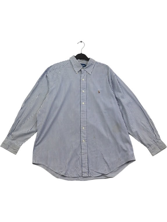 RALPH LAUREN ΠΟΥΚΑΜΙΣΟ ΚΛΑΣΙΚΟ ΡΙΓΕ ΜΠΛΕ ΑΝΤΡΙΚΟ PRE OWNED XL
