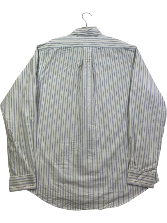 RALPH LAUREN ΠΟΥΚΑΜΙΣΟ ΚΛΑΣΙΚΟ ΡΙΓΕ OFF WHITE ΜΠΛΕ ΑΝΤΡΙΚΟ PRE OWNED L