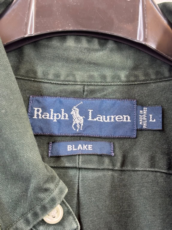 RALPH LAUREN ΠΟΥΚΑΜΙΣΟ ΚΛΑΣΙΚΟ ΣΚΟΥΡΟ ΠΡΑΣΙΝΟ ΑΝΤΡΙΚΟ PRE OWNED L