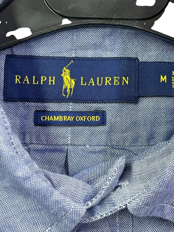 RALPH LAUREN ΠΟΥΚΑΜΙΣΟ ΚΟΝΤΟΜΑΝΙΚΟ CHAMBRAY OXFORD ΜΠΛΕ UNISEX M