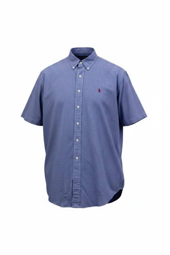 RALPH LAUREN CAMICIA A MANICHE CORTE CLASSIC FIT BLU UNISEX L