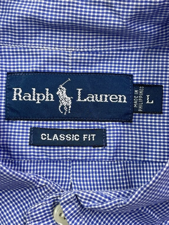 RALPH LAUREN SHORT SLEEVE SHIRT CLASSIC FIT BLUE UNISEX L