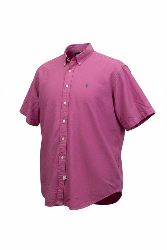 RALPH LAUREN ΠΟΥΚΑΜΙΣΟ ΚΟΝΤΟΜΑΝΙΚΟ SMALL LOGO ΦΟΥΞΙΑ UNISEX XL