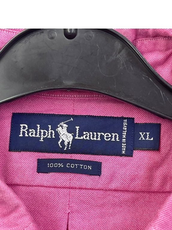 RALPH LAUREN ΠΟΥΚΑΜΙΣΟ ΚΟΝΤΟΜΑΝΙΚΟ SMALL LOGO ΦΟΥΞΙΑ UNISEX XL