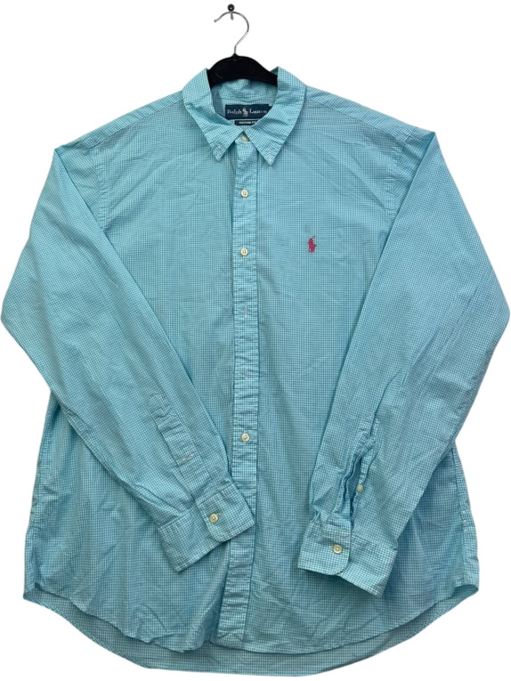RALPH LAUREN ΠΟΥΚΑΜΙΣΟ ΜΕ ΚΑΡΟ ΣΧΕΔΙΟ ΣΙΕΛ ΑΝΤΡΙΚΟ XL pre-owned