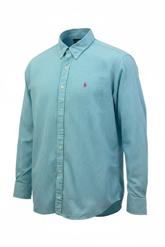 RALPH LAUREN ΠΟΥΚΑΜΙΣΟ ΜΕ ΚΑΡΟ ΣΧΕΔΙΟ ΣΙΕΛ ΑΝΤΡΙΚΟ XL pre-owned