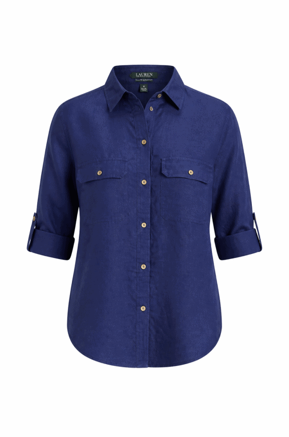 RALPH LAUREN ΠΟΥΚΑΜΙΣΟ ΜΙΝΙΜΑΛ ΜΠΛΕ ΓΥΝΑΙΚΕΙΟ PRE OWNED M