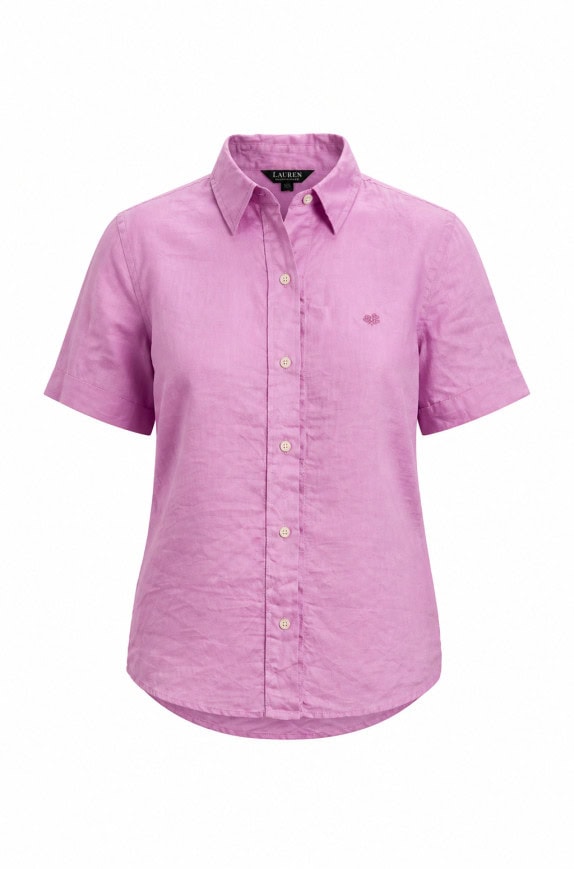 RALPH LAUREN CAMICIA MINIMAL ROSA DONNA PRE OWNED S