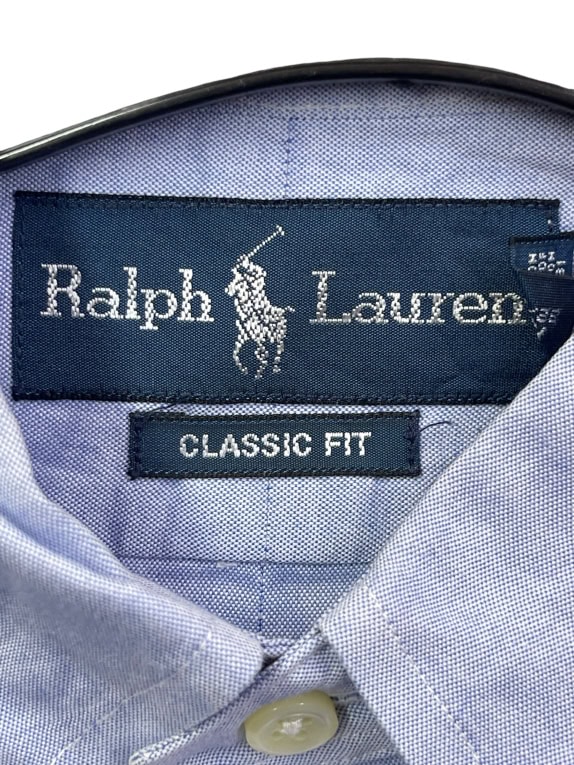 RALPH LAUREN OXFORD SHIRT CLASSIC FIT LOGO LIGHT BLUE UNISEX L