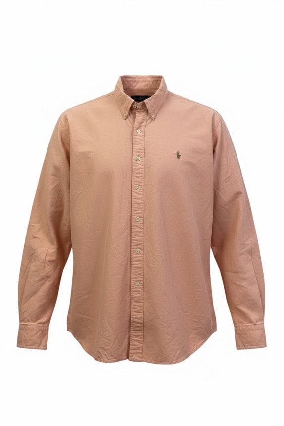 RALPH LAUREN CAMICIA OXFORD CLASSICA SALMONE UOMO PRE OWNED XXL