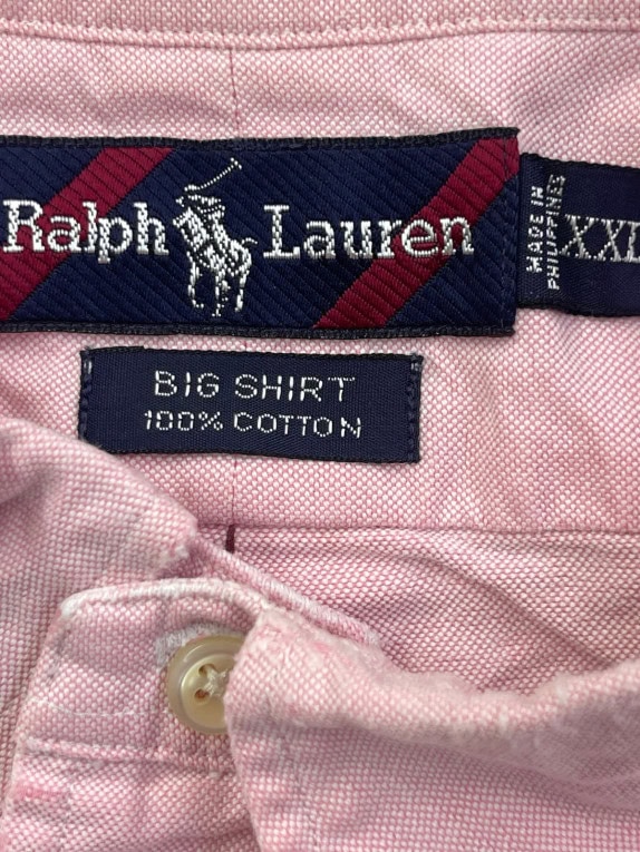 RALPH LAUREN ΠΟΥΚΑΜΙΣΟ OXFORD ΚΛΑΣΙΚΟ ΡΟΖ ΑΝΤΡΙΚΟ PRE OWNED XXL