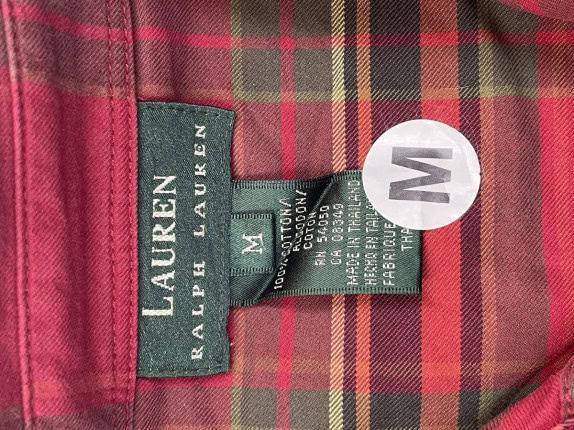 RALPH LAUREN PLAID SHIRT RED WOMEN PRE OWNED M