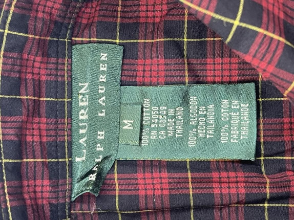 RALPH LAUREN ΠΟΥΚΑΜΙΣΟ ΡΕΤΡΟ ΚΑΡΩ ΚΟΚΚΙΝΟ ΓΥΝΑΙΚΕΙΟ PRE OWNED M