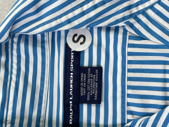 RALPH LAUREN ΠΟΥΚΑΜΙΣΟ ΡΙΓΕ CLASSIC ΜΠΛΕ ΑΝΤΡΙΚΟ PRE OWNED S