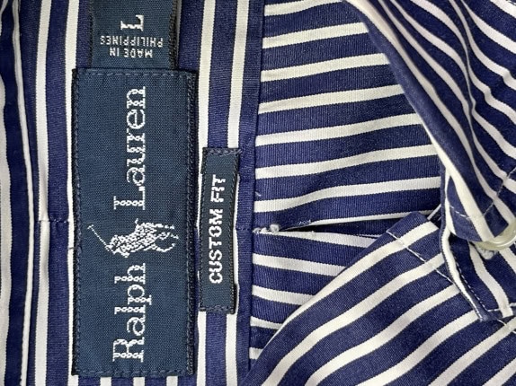 RALPH LAUREN ΠΟΥΚΑΜΙΣΟ ΡΙΓΕ CLASSIC ΜΠΛΕ ΑΝΤΡΙΚΟ PRE OWNED L