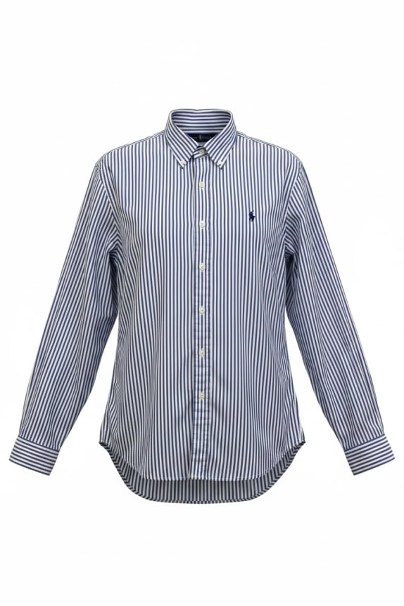 RALPH LAUREN Striped Shirt Logo Blue Unisex S