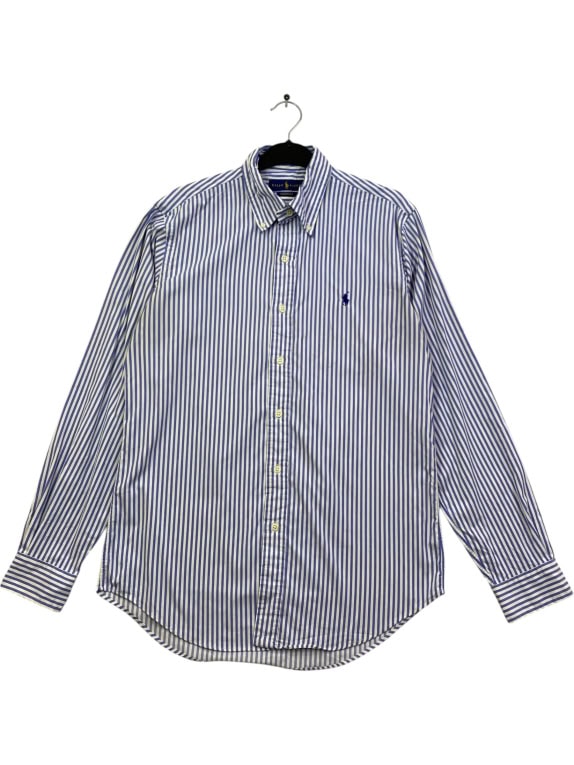 RALPH LAUREN Camicia a righe con logo blu unisex S