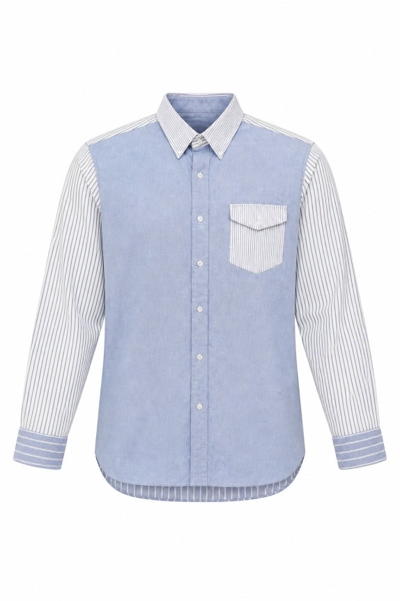 RALPH LAUREN ΠΟΥΚΑΜΙΣΟ ΡΙΓΕ ΜΠΛΕ ΑΝΤΡΙΚΟ PRE OWNED