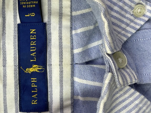 RALPH LAUREN ΠΟΥΚΑΜΙΣΟ ΡΙΓΕ ΜΠΛΕ ΑΝΤΡΙΚΟ PRE OWNED
