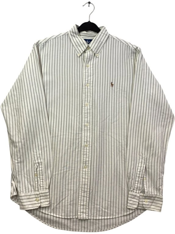 RALPH LAUREN ΠΟΥΚΑΜΙΣΟ ΡΙΓΕ OFF WHITE ΑΝΤΡΙΚΟ PRE OWNED L