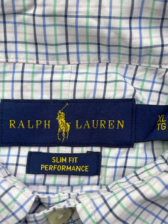 RALPH LAUREN SHIRT SLIM FIT WHITE CHECK MENS PRE OWNED XL