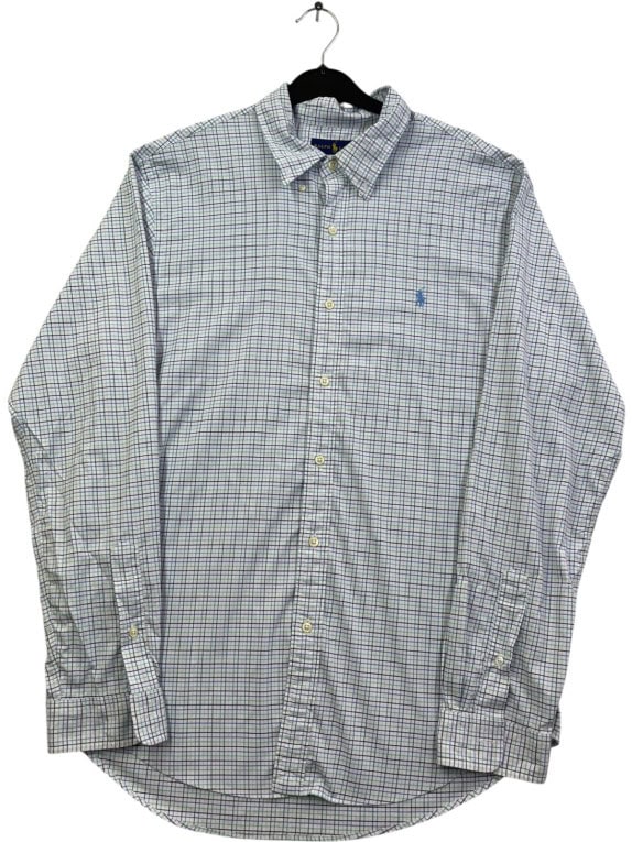 RALPH LAUREN SHIRT SLIM FIT WHITE CHECK MENS PRE OWNED XL