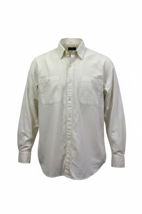 RALPH LAUREN SHIRT VINTAGE ECRU MENS L pre-owned