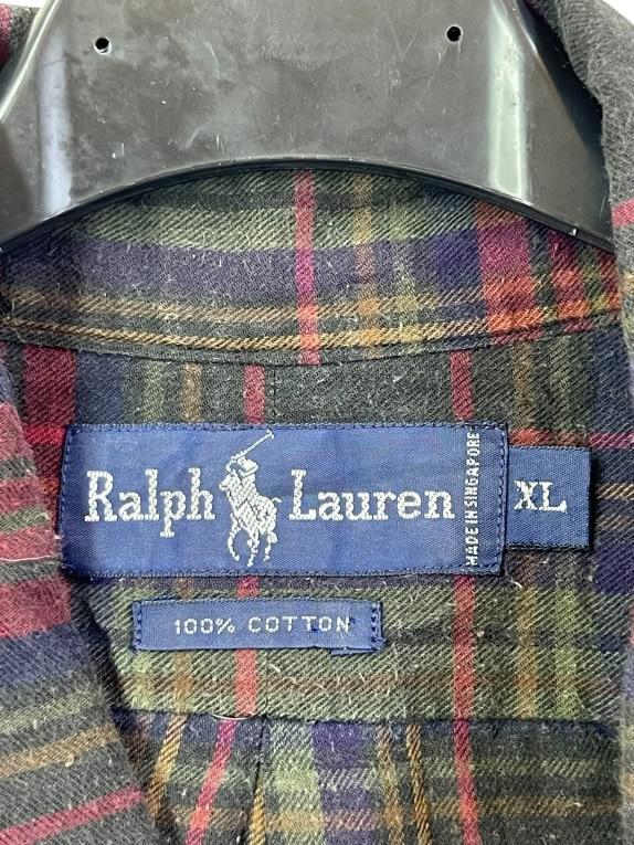 RALPH LAUREN ΠΟΥΚΑΜΙΣΟ VINTAGE ΠΟΛΥΧΡΩΜΟ ΚΑΡΟ ΑΝΤΡΙΚΟ XL pre-owned