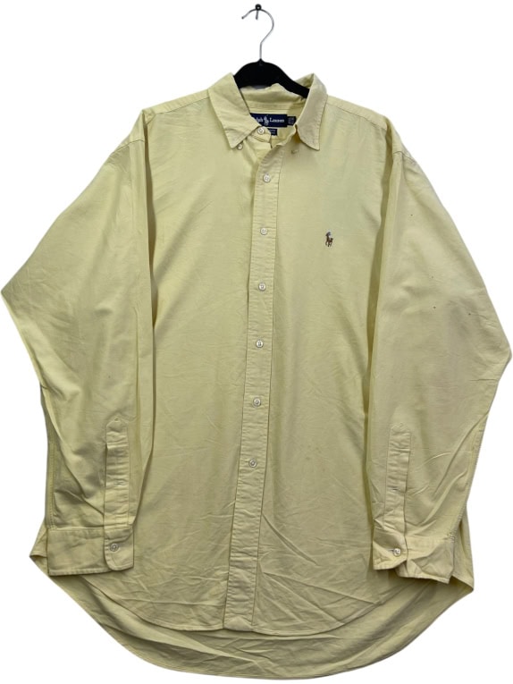 RALPH LAUREN Camicia Yarmouth Logo Gialla UNISEX XL