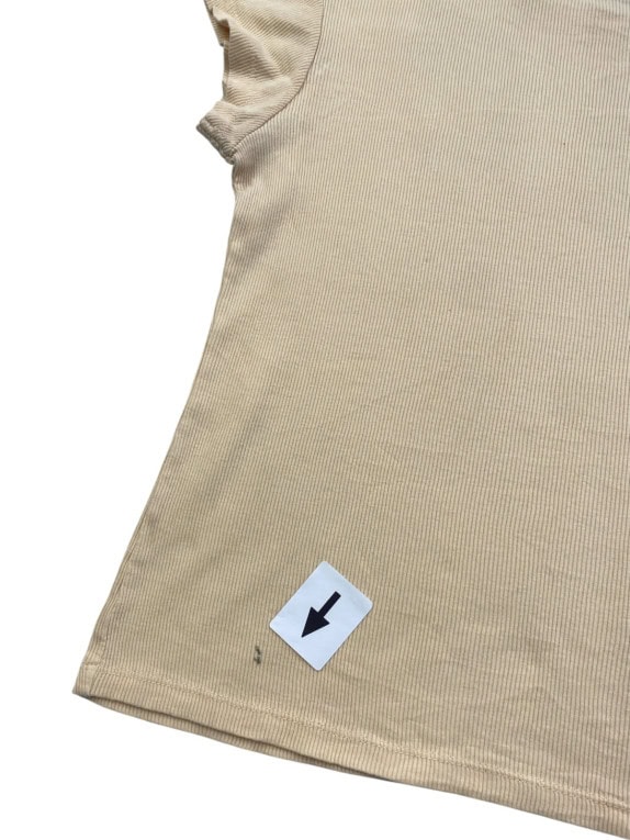 RALPH LAUREN RIBBED T SHIRT MINIMAL BEIGE ΓΥΝΑΙΚΕΙΟ PRE OWNED S