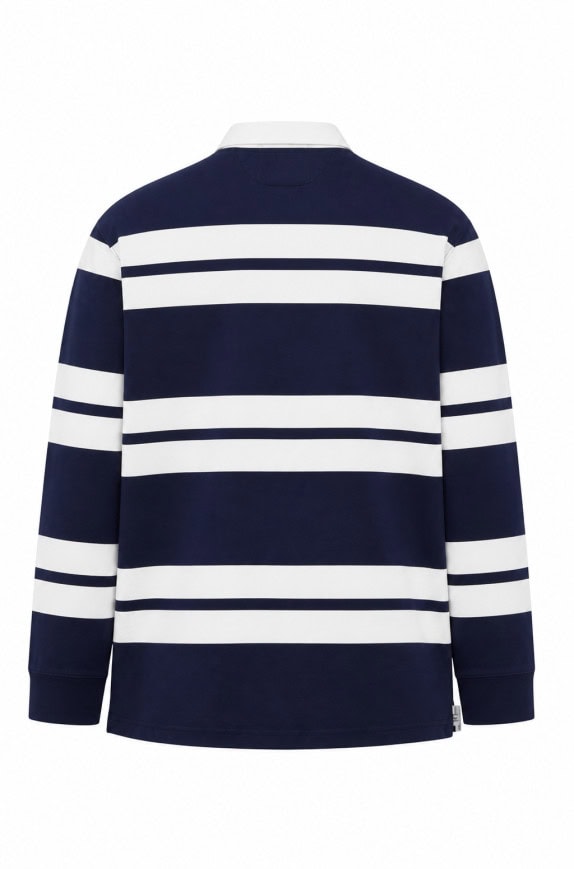 RALPH LAUREN RUGBY SHIRT COLLEGIATE NAVY ΛΕΥΚΟ ΑΝΤΡΙΚΟ PRE OWNED S