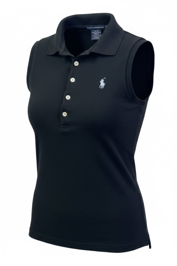 RALPH LAUREN SPORT ΑΜΑΝΙΚΟ POLO MINIMAL ΜΑΥΡΟ ΓΥΝΑΙΚΕΙΟ PRE OWNED M