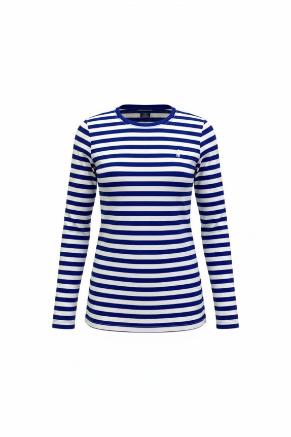 RALPH LAUREN SPORT ΜΑΚΡΥΜΑΝΙΚΗ ΜΠΛΟΥΖΑ ΚΛΑΣΙΚΗ ΡΙΓΕ ΜΠΛΕ ΛΕΥΚΟ ΓΥΝΑΙΚΕΙΟ PRE OWNED M
