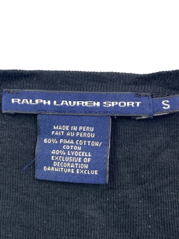 RALPH LAUREN SPORT LONG SLEEVE TOP MINIMAL BLACK WOMENS PRE OWNED S