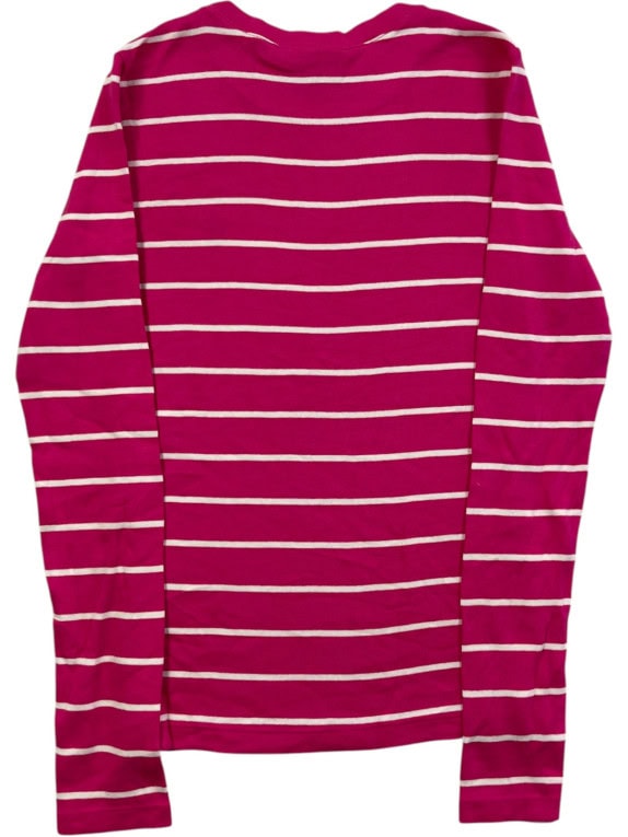 RALPH LAUREN SPORT MAGLIA MANICHE LUNGHE RIGATA ROSA DONNA PRE OWNED S
