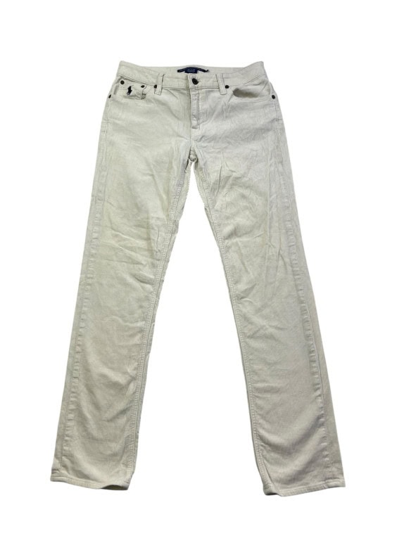 RALPH LAUREN SPORT PANTALONI IN VELLUTO A COSTE CLASSIC CREMA DONNA PRE OWNED M