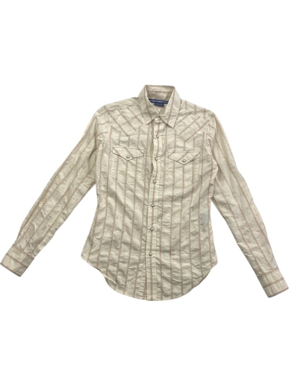 RALPH LAUREN SPORT Πουκάμισο Western Vintage Ριγέ Μπεζ/Ταμπά Γυναικείο S