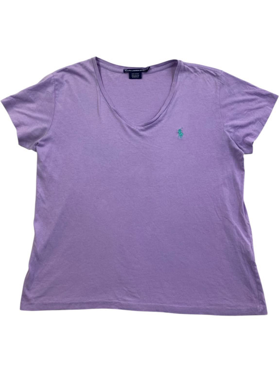 RALPH LAUREN SPORT T SHIRT MINIMAL LILAC WOMEN PRE OWNED L